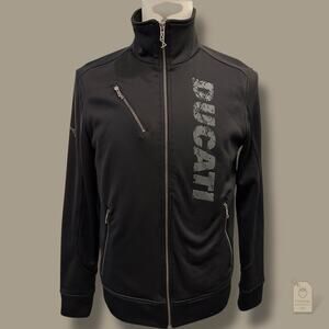 PUMA Ducati Jacket Men’s Small Black Full Zip Track Moto Racing Jacket
